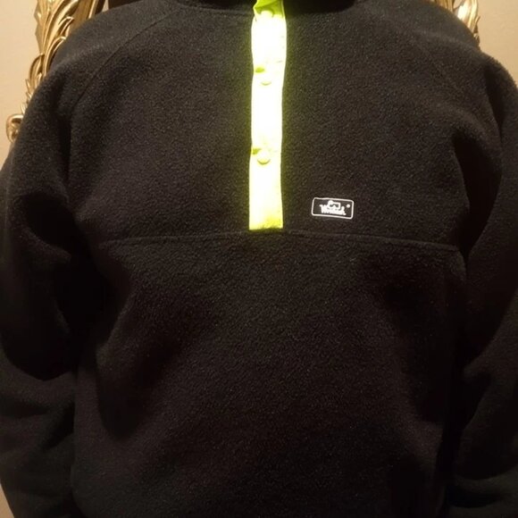 Vintage Woolrich Black 1/4 Button-Up Fleece Pullover XXL Sweatshirt -Made In USA - Picture 9 of 9